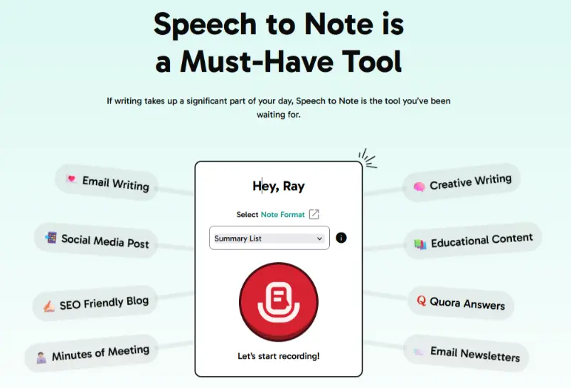Speech To Note - Tool thumbnail